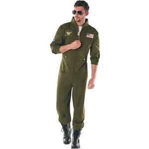 Fun Shack Flight Suit Costume for Men, Air Force Jumpsuit, Mens Fighter Pilot Outfit, Aviation Costume for Adults, Medium (Large)