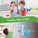 Magnetic Tiles for Kids, Fairytale Town Road Set, Magnetic Blocks Magnet Building Toys for 3-5 4-8 Years Old Boys Girls, Expansion Themed Magnet Educational STEM Creativity Toys 3+ Toddlers Xmas Gifts