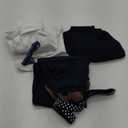 YUEMION Toddler Baby Boy Clothes Suits Gentleman Dress Shirt+Bowtie+Vest+Suspender Pants Boy Formal Wedding Outfits Set (18-24 Months, V White and Navy Blue)