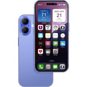 Dummy Fake Phone Model, Looks Like The Real Phone Compatible with Phone 16, for Cell Phone Store Display or Send a Toy Phone 16 for Kids (Blue Rainbow Front), 6.1 Inches