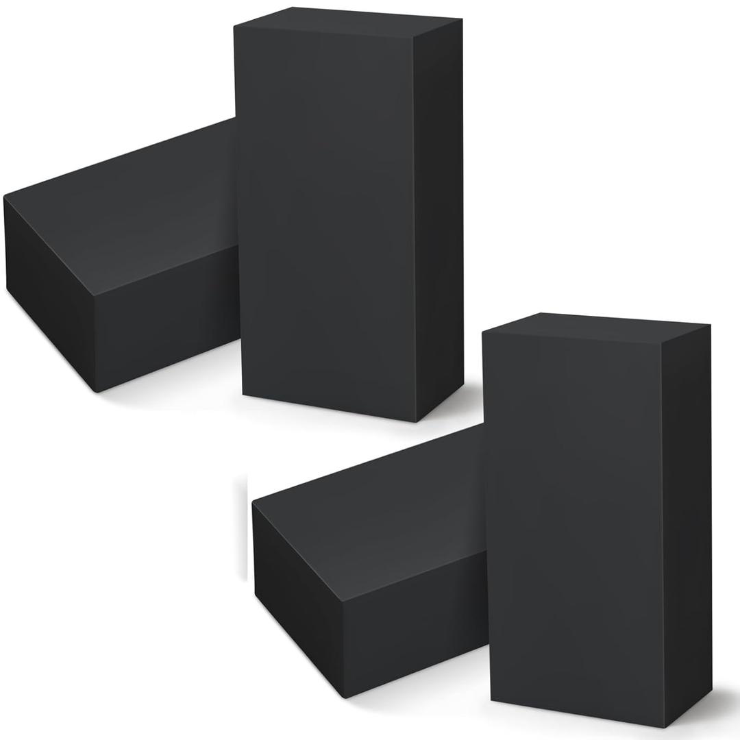 Colingmill 4 Pcs HDPE Plastic Block 2" x 3" x 6", Polyethylene Solid Plastic Block for Machining, Black Home Floor Improvement, Prototyping, DIY Projects, Engineering
