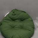 Outdoor Round Bistro Chair Cushions, 15 inch Circular Seat Cushions with Ties for Dining Chairs, Set of 2, Deep Green