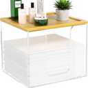 VITVITI Disposable Face Towel Holder Box, Acrylic Facial Towel Container for XL Clean Skin Club, Large Disposable Face Towels Storage with Bamboo Lid, for Bathroom, Vanity Makeup, Clear