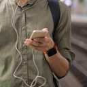 Nereides Compatible with Apple Watch Series 11 Band Series 10/9/8/7/6/5/4/SE/SE2/SE3, Nylon Sports Strap with Woven Design for 42mm/40mm/41mm/38mm (L, Orange)