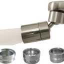 Rotating Faucet Aerator Extender,Nozzle Faucet Adapters, Universal Splash Filter Kitchen Tap Extension, Kitchen and Bathroom Sink Faucet Replacement (Brushed Nickel 80+3 brass adapters)