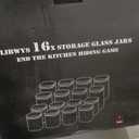 LIBWYS 16-Pack Square Glass Storage Jars with Bamboo Lids (0.6Qt/1.06Qt)