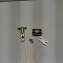 Matte Black Adjustable Door Latch 60 or 70mm, 45° Turning Angle, Door Lock Replacement Parts with Door Strike Plate, Wood Dowel, Dust-Boxes