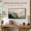 Large Framed Sage Green Wave Textured Living Room Canvas Wall Art, 48"L x 24"W