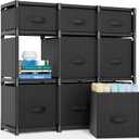 Mavivegue 9 Cube Storage Organizer, Closet Organizers and Storage, Cube Storage Shelf, Easy to Assemble with Storage Drawers, DIY Closet Cube Organizer for Living Room, Bedroom, Dorm Room-Black