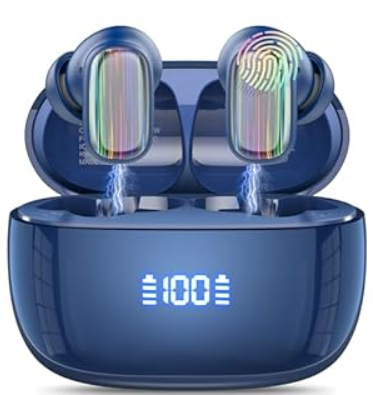 AI Language Translator Earbuds Real Time, 164 Language/6 Translation Modes Translator Earbuds 3-in-1 Translation Headphones, Bluetooth 5.4 Translation Device for Travel Business Learning, Blue