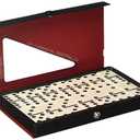 D6 Standard Dominoes Ivory with White Pips