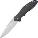 Kershaw Oso Sweet EDC Pocketknife, 3" 8Cr13MoV Steel Drop Point Blade, Assisted Folder Opening with Flipper, Liner Lock System, Black