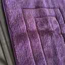 Cotton Bath Mat Soft Absorbent Quick Dry Machine Washable Bathroom Mat, Grape, 24" x 60"