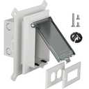 Recessed Outlet Box, DBVS1C-1 Low Profile Electrical Outlet Boxes, Wall Plate Kit for New Vinyl Siding, Enclosed Weatherproof Pack with Duplex & Decorator Style Covers, 1-Gang,Clear, Vertical