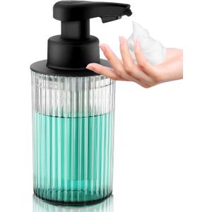 Automatic Soap Dispenser Foaming Touchless: 9oz Black Acrylic - Rechargeable Electric Smart Auto Foam Soap Dispenser - Hand Dish Bathroom Kitchen