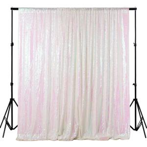 ShinyBeauty Sequin Backdrop 5FTx7FT Iridescent White - Photo Booth, Wedding, Baby Shower, Grad Party, Birthday