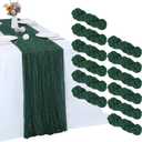 12 Pack Emerald Green Cheesecloth Table Runner 10FT Cheese Cloth Boho Gauze Fabric Table Runner 35 x 120 Inch Rustic Sheer for Holiday Wedding Decor Baby Shower Party Decoration