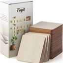 Fuyit Unfinished Wood Pieces, 50Pcs 4 x 4 Inch Blank Natural Wood Square Wooden Cutouts Board for DIY Crafts Painting, Scrabble Tiles, Coasters, Decoration