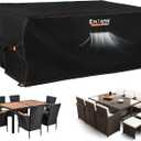 Enzeno Patio Furniture Set Cover Waterproof, Outdoor Dining Coffee Table Chair Covers Rectangular, Heavy Duty Outside Weatherproof Sectional Set Covers for Protection 74" L x 47" W x 28" H Black