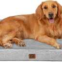 EHEYCIGA Orthopedic Dog Beds for Extra Large Dogs, Waterproof Memory Foam XL Pet Bed with Sides, Non-Slip and Egg-Crate Foam Big Dog Couch Bed with Washable Removable Cover, Grey (44.0"L x 32.0"W x 6.5"Th)