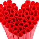 200pcs Red Heart Straws Bulk - Individually Wrapped for Pastel Weddings & Birthday Parties