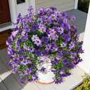 INQCMY Artificial Flowers for Outdoor Faux Hanging Plants Spring Summer 2 Pcs Faux Flowers for Plant Pot UV Resistant Look Real for Outside Home