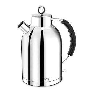 Electric Kettle ASCOT, Tea Kettle Hot Water Kettle Stainless Steel Kettle 1.5L 1500W Retro Tea Heater & Boiling Water, Auto Shut-Off and Boil-Dry Protection