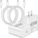 Samsung Super Fast Charger 45W USB C Android Phone Chargers,2Pack 10FT Samsung Charger Fast Charging Cord,Quick Type C Charger Wall Block for SamsungGalaxy S25 Ultra/S25+/S24Ultra/S24/S23/S22/S20/S21+