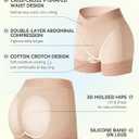 SHAPSHE Butt Lifting Panties Tummy Control Shapewear Shorts V Crossover Body Shaper Shorts Fajas Colombianas Moldeadoras (Beige, L)