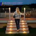 APONUO Solar Step Deck Fence Lights, Outdoor Waterproof Led, 1.77x3.14x1.73in, Black, Warm White, 16 Pcs, Path, Light, for Patio, Stairs, Garden Pathway, Step and Fences