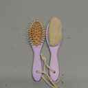 Baby Hair Brush Set for Newborns - Soft Goat Bristle Wooden Baby Brush and Comb Set Newborn Grooming Kit for Cradle Cap, Durable & Gentle, Boy, Girl Infant Essentials Care Kit (Regular, Thistle), 2 Pieces