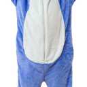 Kids Onesie Animal Pajamas Halloween Costumes Christmas Cosplay Costumes for Girl (10-12 Years, Blue-1)