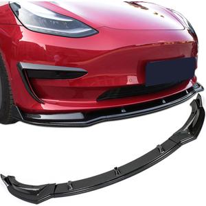 Fit Tesla Model Y Front Bumper Lip Kit Front Spoiler Wing Glossy Carbon Fiber Splitter Trim Model Y Accessories 2017-2023 2024
