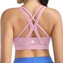 RUNNING GIRL Sports Bras for Women,Seamless Strappy Sports Bra High Support Crisscross Back with Removable Pads (L)
