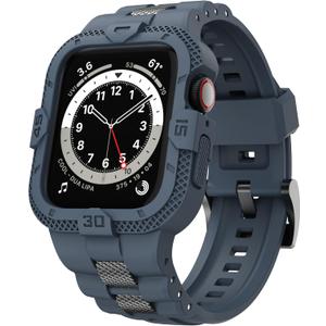 GELISHI Bands Compatible for Apple Watch Band 46mm 45mm 44mm 42mm, Men Sport Rugged Band with Protective Case for Watch Series 11 10 9 8 7/ SE 3/2/1/ Series 6 5 4 3 (Abyss Blue)