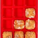 1 Pc Square Brownie Pan With Dividers Mini Silicone Brownie Pan for Baking Individual Nonstick 12 Cups Square Muffin Cupcake Pans with Metal Reinforced Frame (Red)