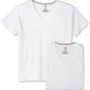 Hanes Ultimate Men's 4-Pack ComfortBlend V-Neck with FreshIQ Odor Protection, White, Small