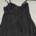 Ababoon Sexy Lingerie Women Lace Modal Sleepwear Chemises V-Neck Full Slip Babydoll Nightgown, Black, L