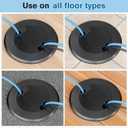 Recessed Power and Data Round Floor Box, Flush Mounted Electric Floor Box with Low-Voltage Keystone, Floor Cable Concealer w/20 Amp 125V Receptacle, Home Safety Upgrade, Easy to Use (1, Black)