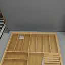 VaeFae Extra Large Kitchen Utensil Holder, Bamboo Silverware Drawer Organizer, Expandable Cutlery Organizer with Knife Block, Multifunctional Drawer Divider (10-12 compartments)