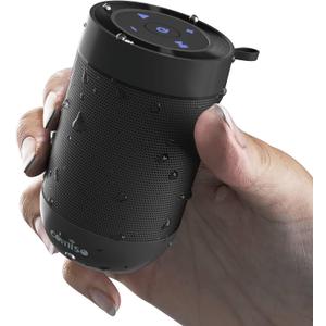 comiso Bluetooth Speaker,5.3 Bluetooth Speakers Wireless,TWS Stereo Pairing,Built in Mic,360 HDSound,IP65 Waterproof Speaker,Support TF Card, for Home/Party/Outdoor/Beach, Gift for Men/Women-Black