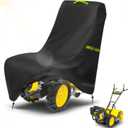 Tiller Cover, Rototiller Covers, 420D Silver-Coated Waterproof Fabric, Adjustable Drawstring Hem, Green Handle & Rear Waist Band  Fits Most Tillers (Black, Gas Tiller Cover)