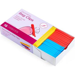 Keenpioneer Decorating/Icing Bag Sealing Clips, 78 Pack, Multipurpose for Food and Snack Storage, 4inch and 6inch Long