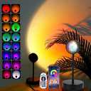 Sunset Lamp Projector Led Lights for Bedroom Night Light RGB Lights Sun Sunlight Sunrise Lamp Rotation Mood Lighting Home/Room Decor Christmas Gifts for Women,Desktop Multicolor
