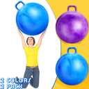 Lewtemi 2 Pcs 29 Inch Big Hopper Ball Jumping Hopping Inflatable Bouncing Ball with Handle and Air Pump for Adults Carnival Outdoor Sports Game(Gradient Purple, Gradient Blue)