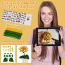 Pipe Cleaners Craft,Sunflower Pipe Cleaner Flowers,4 Assorted Colors Pipe Cleaners Bulk,Chenille Stems for DIY Flower Making Kit with Floral Wires,Scissors,Ruler,Hot Melt Glue Guns and Glue Sticks (bud,Large and small sunflowers)