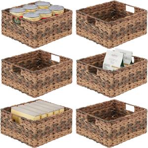 mDesign Woven Plastic Storage Bins, Brown Ombre, 6 Pack, 12 x 13 x 6 in