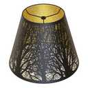 Small Lamp Shades For Table Lamps 5x9x7'', Black Metal Lamp Shade With Gold Lining, Easy Install Replacement for Small Table Lamp, Etched Forest Lampshades For Table Lamp
