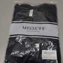 Missufe Women's V Neck Ruffle Short Sleeve Bodycon Summer Casual T Shirt Dress (Black, XS)