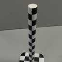 Teenyyou Checkerboard Paper Towel Holder Countertop Wood Standing Paper Roll Holder with Anti Skid Base Black and White Decorative for Kitchen Bathrooms Living Room